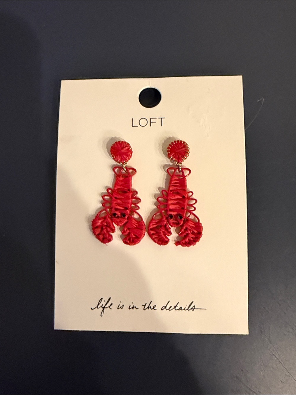 LOFT Red Lobster Drop Earrings